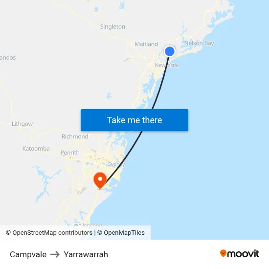 Campvale to Yarrawarrah map