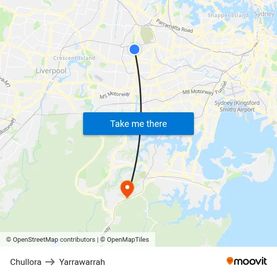 Chullora to Yarrawarrah map