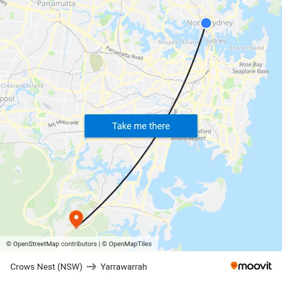 Crows Nest (NSW) to Yarrawarrah map