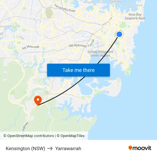 Kensington (NSW) to Yarrawarrah map