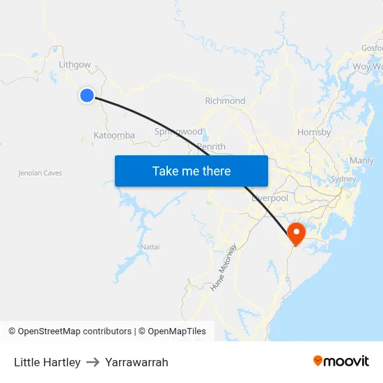Little Hartley to Yarrawarrah map