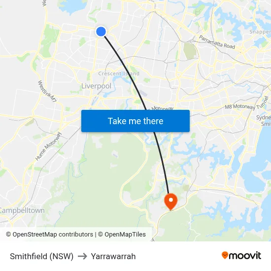 Smithfield (NSW) to Yarrawarrah map