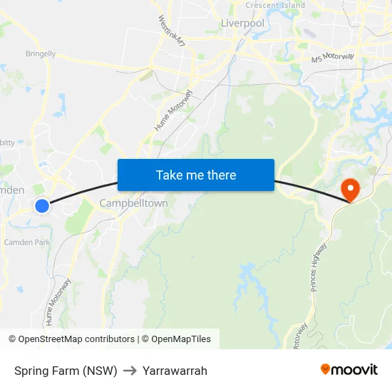 Spring Farm (NSW) to Yarrawarrah map