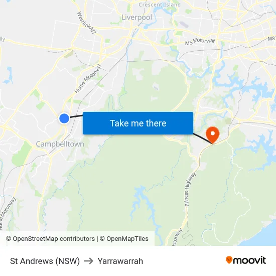 St Andrews (NSW) to Yarrawarrah map