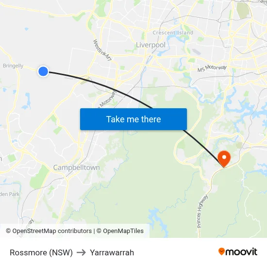 Rossmore (NSW) to Yarrawarrah map