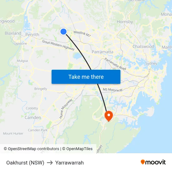 Oakhurst (NSW) to Yarrawarrah map