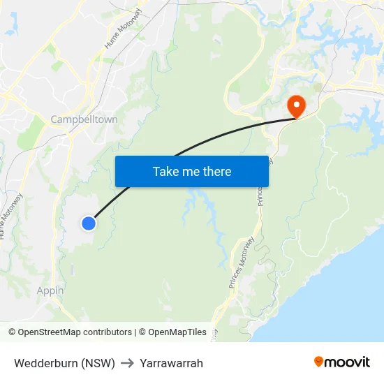 Wedderburn (NSW) to Yarrawarrah map