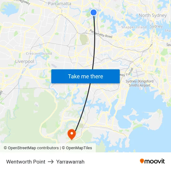 Wentworth Point to Yarrawarrah map