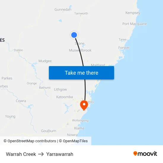 Warrah Creek to Yarrawarrah map