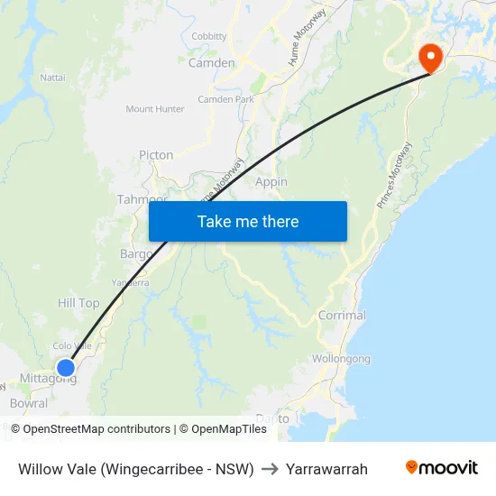 Willow Vale (Wingecarribee - NSW) to Yarrawarrah map