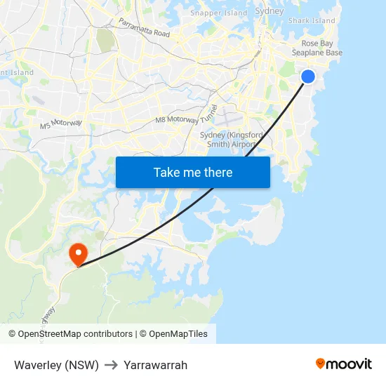 Waverley (NSW) to Yarrawarrah map