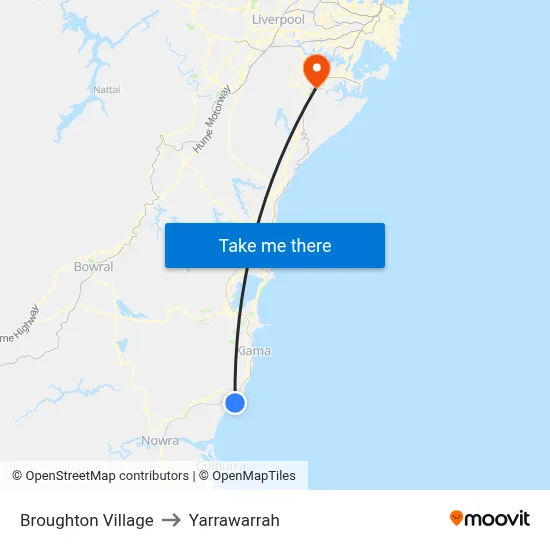 Broughton Village to Yarrawarrah map