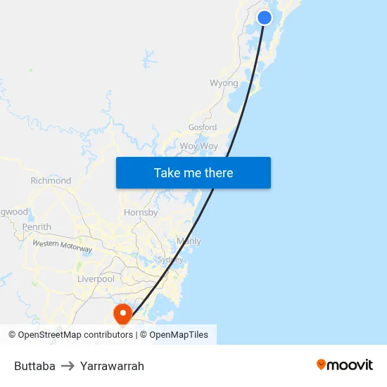 Buttaba to Yarrawarrah map