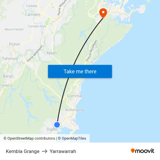 Kembla Grange to Yarrawarrah map