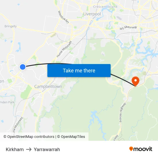 Kirkham to Yarrawarrah map