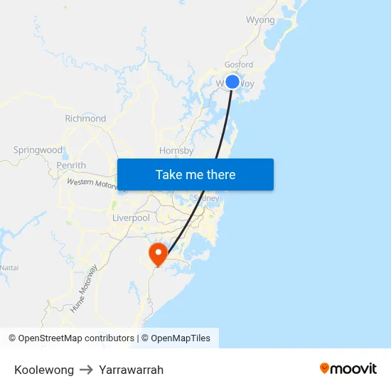 Koolewong to Yarrawarrah map