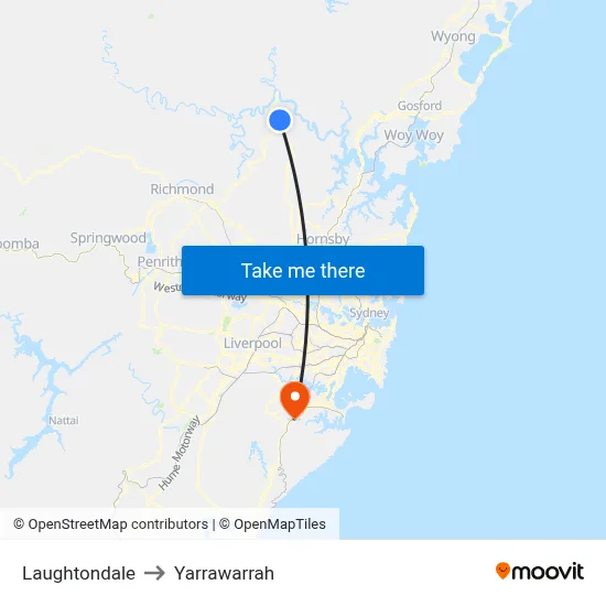 Laughtondale to Yarrawarrah map