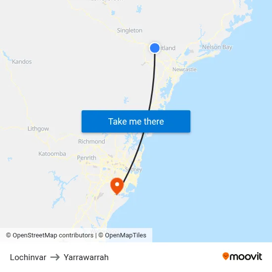 Lochinvar to Yarrawarrah map
