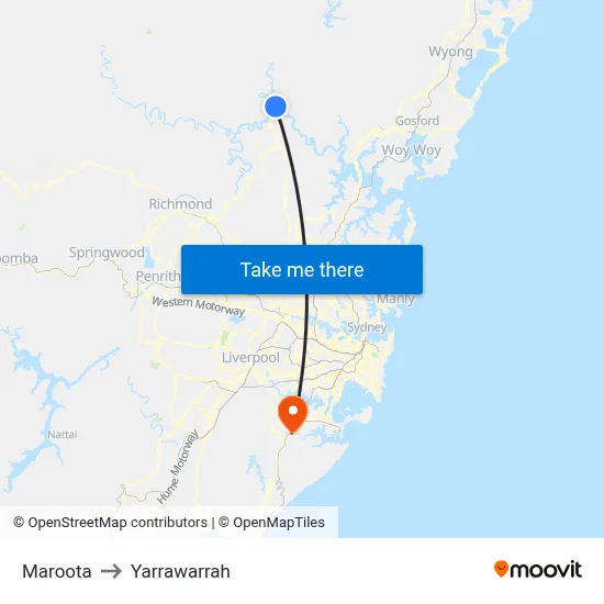 Maroota to Yarrawarrah map