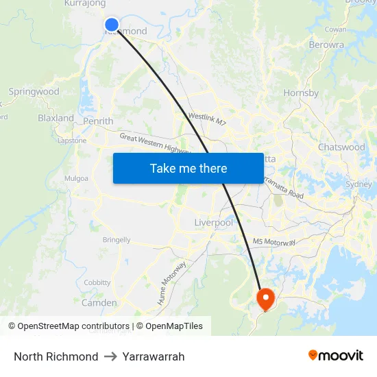 North Richmond to Yarrawarrah map