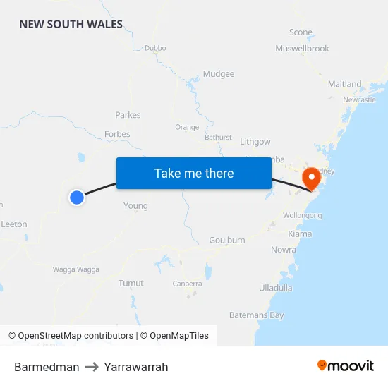 Barmedman to Yarrawarrah map