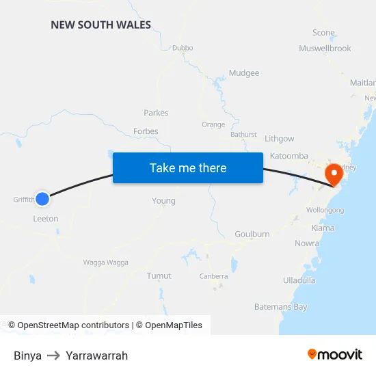 Binya to Yarrawarrah map
