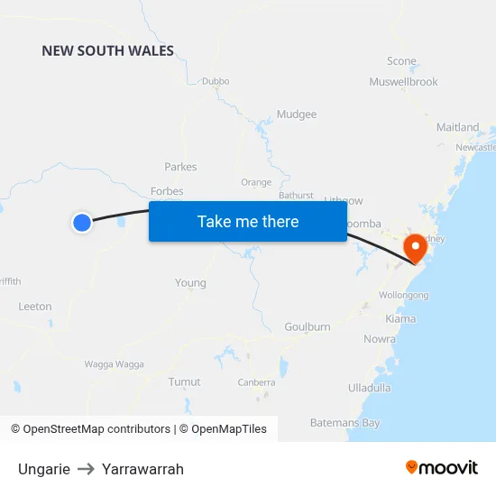 Ungarie to Yarrawarrah map