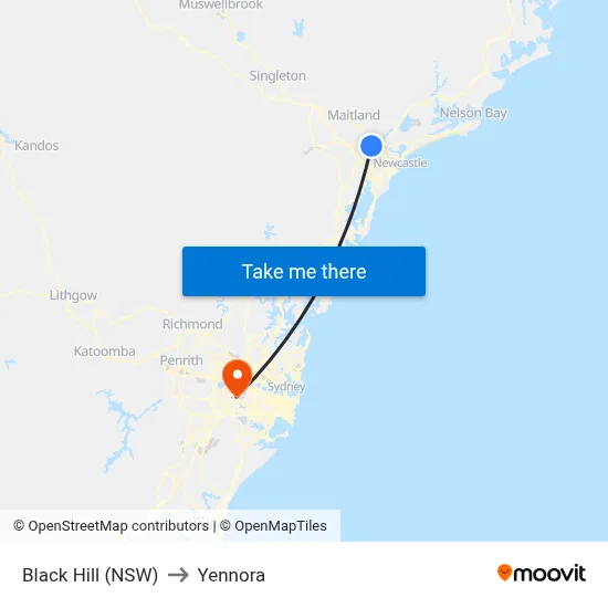 Black Hill (NSW) to Yennora map