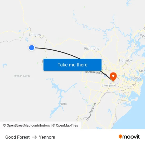 Good Forest to Yennora map
