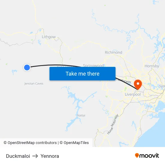 Duckmaloi to Yennora map
