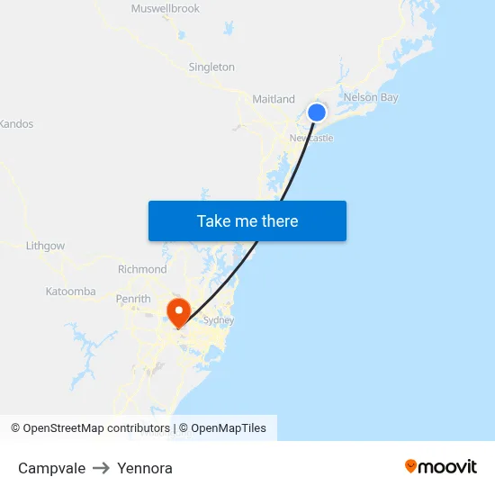 Campvale to Yennora map