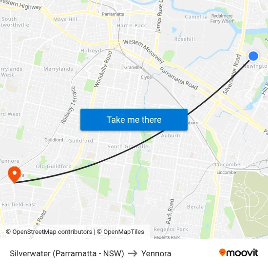 Silverwater (Parramatta - NSW) to Yennora map
