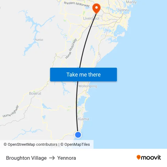 Broughton Village to Yennora map