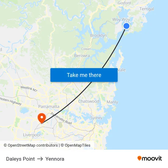 Daleys Point to Yennora map