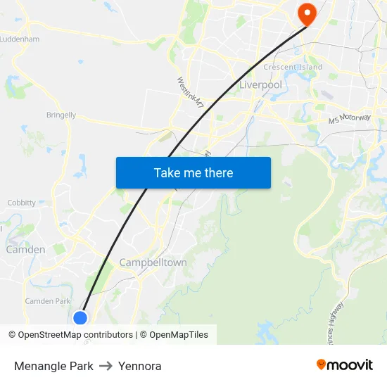 Menangle Park to Yennora map
