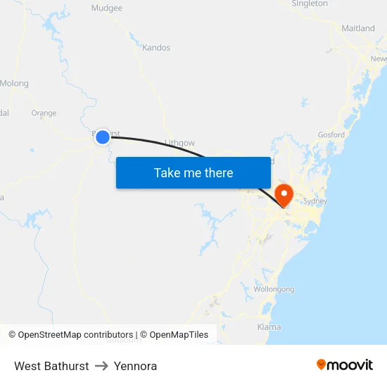 West Bathurst to Yennora map