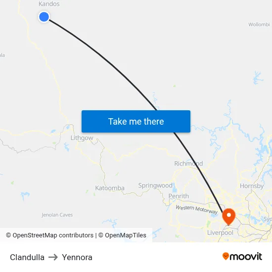 Clandulla to Yennora map