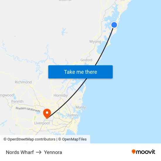 Nords Wharf to Yennora map