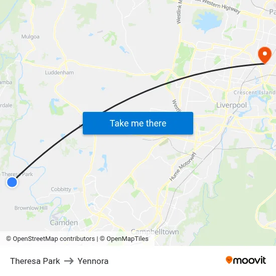 Theresa Park to Yennora map