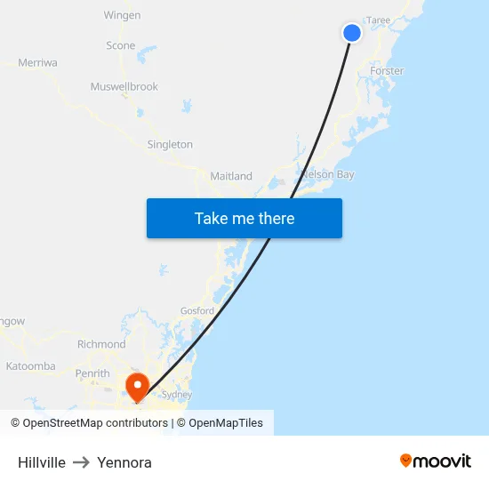 Hillville to Yennora map