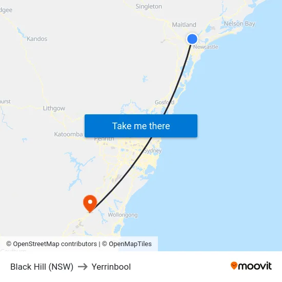 Black Hill (NSW) to Yerrinbool map