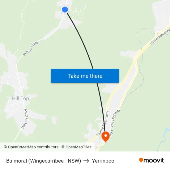 Balmoral (Wingecarribee - NSW) to Yerrinbool map