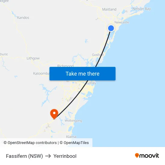 Fassifern (NSW) to Yerrinbool map