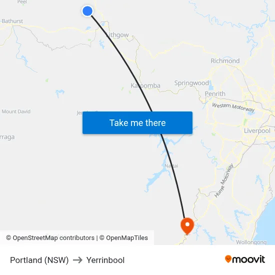 Portland (NSW) to Yerrinbool map
