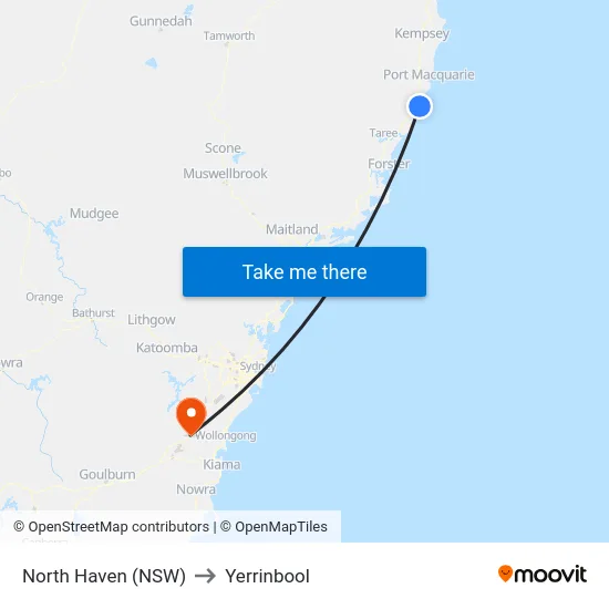 North Haven (NSW) to Yerrinbool map