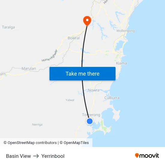 Basin View to Yerrinbool map