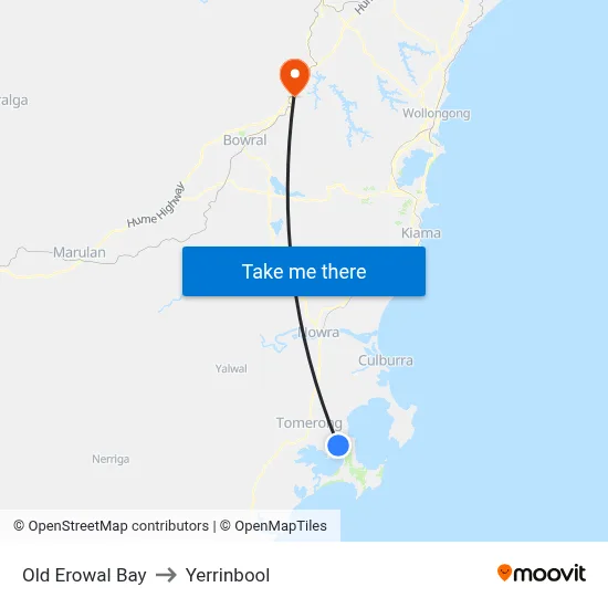 Old Erowal Bay to Yerrinbool map