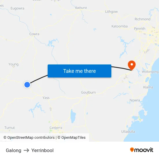 Galong to Yerrinbool map