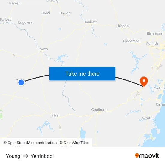 Young to Yerrinbool map