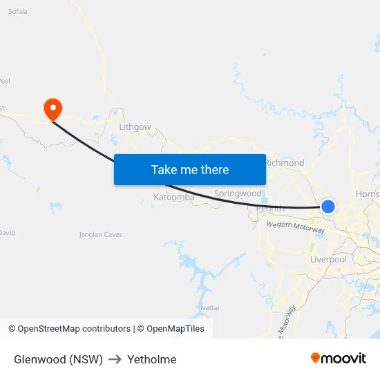 Glenwood (NSW) to Yetholme map